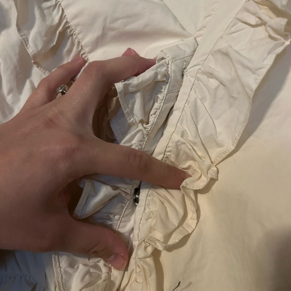 NWOT Ruffled Cream Top - Functional Buttons - Picture 3 of 3